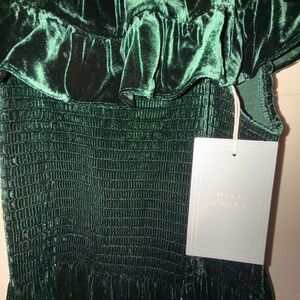 Hill House Green Velvet Midi Dress